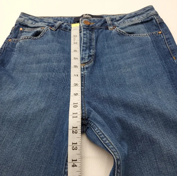 Boden The York  Cropped Blue Jeans Wide Leg High Waist Side Stripe Size 8? - Picture 5 of 11